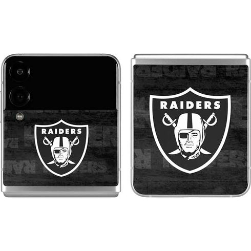 NFL Las Vegas Raiders Black & White Galaxy Z Flip4 5G Skin